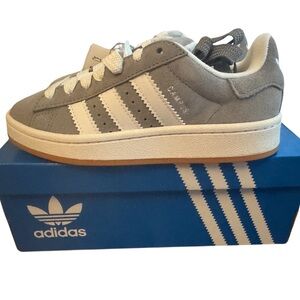 Adidas Kids Gray and White Sneakers